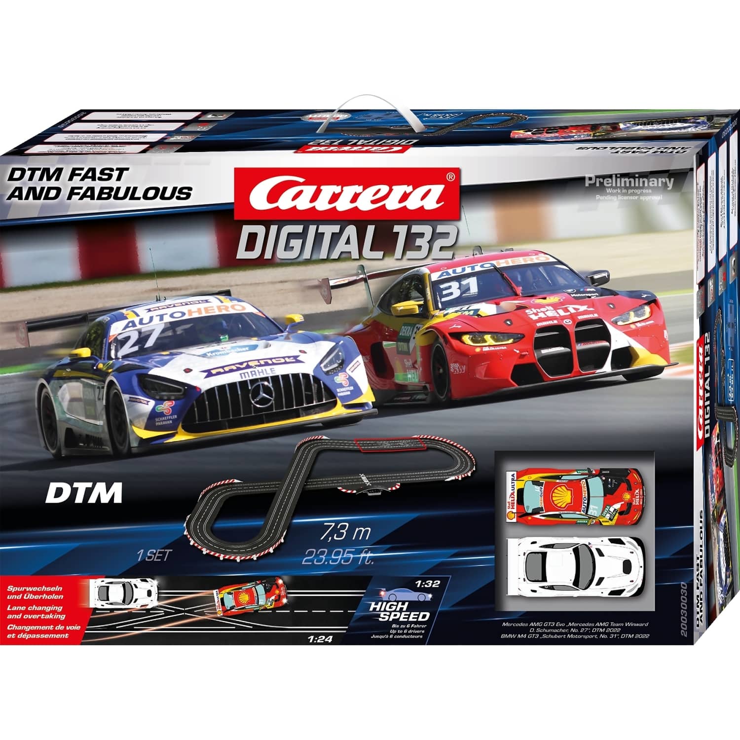 CARRERA - DIGITAL 1:32 FAST AND FABULOUS DTM - MODEL NO.20030030 - SLOT CAR SET
