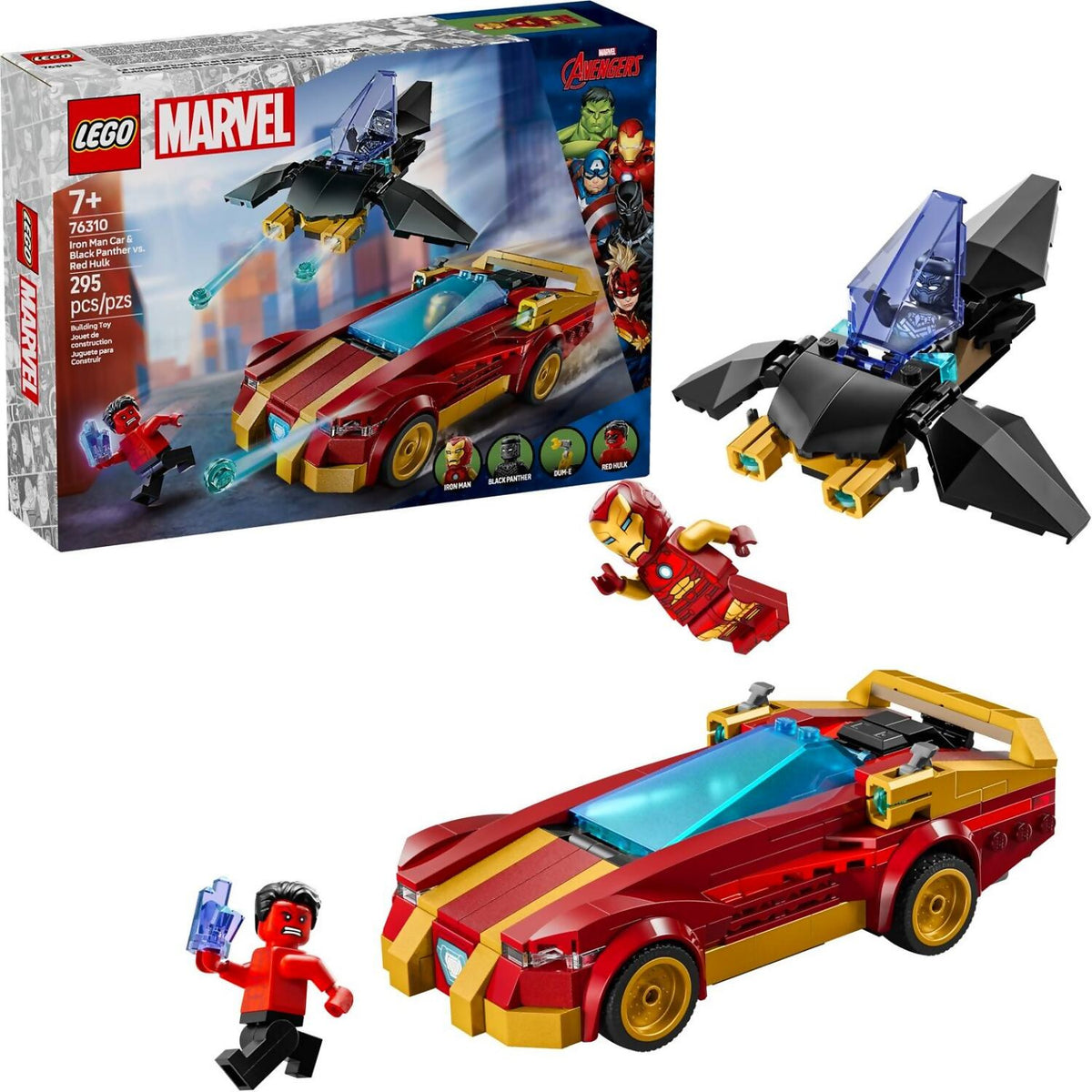 LEGO® 76310 Iron Man Car & Black Panther vs. Red Hulk - Marvel Super Heroes