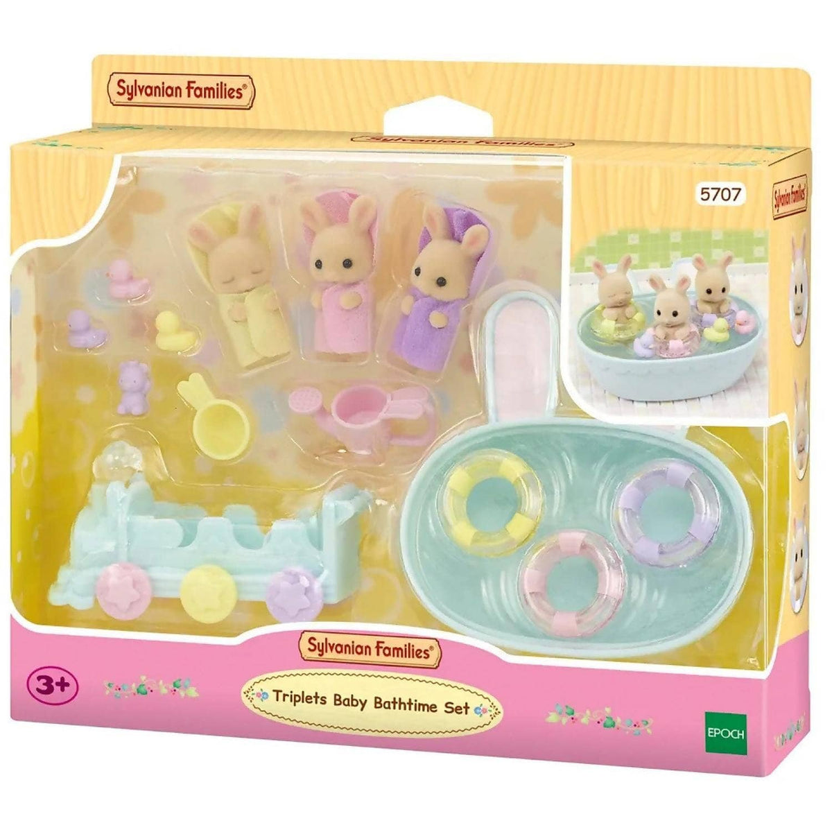 Sylvanian Families - Triplets Baby Bathtime Animal Doll Playset