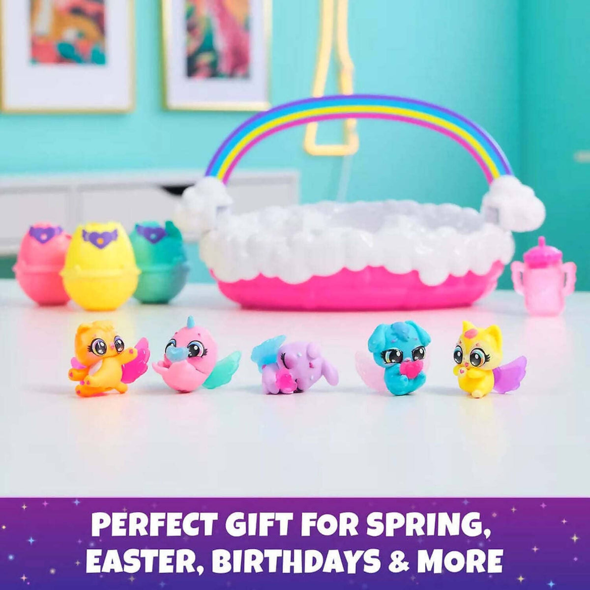 Hatchimals - Alive! - Neon Rainbow Spring Basket