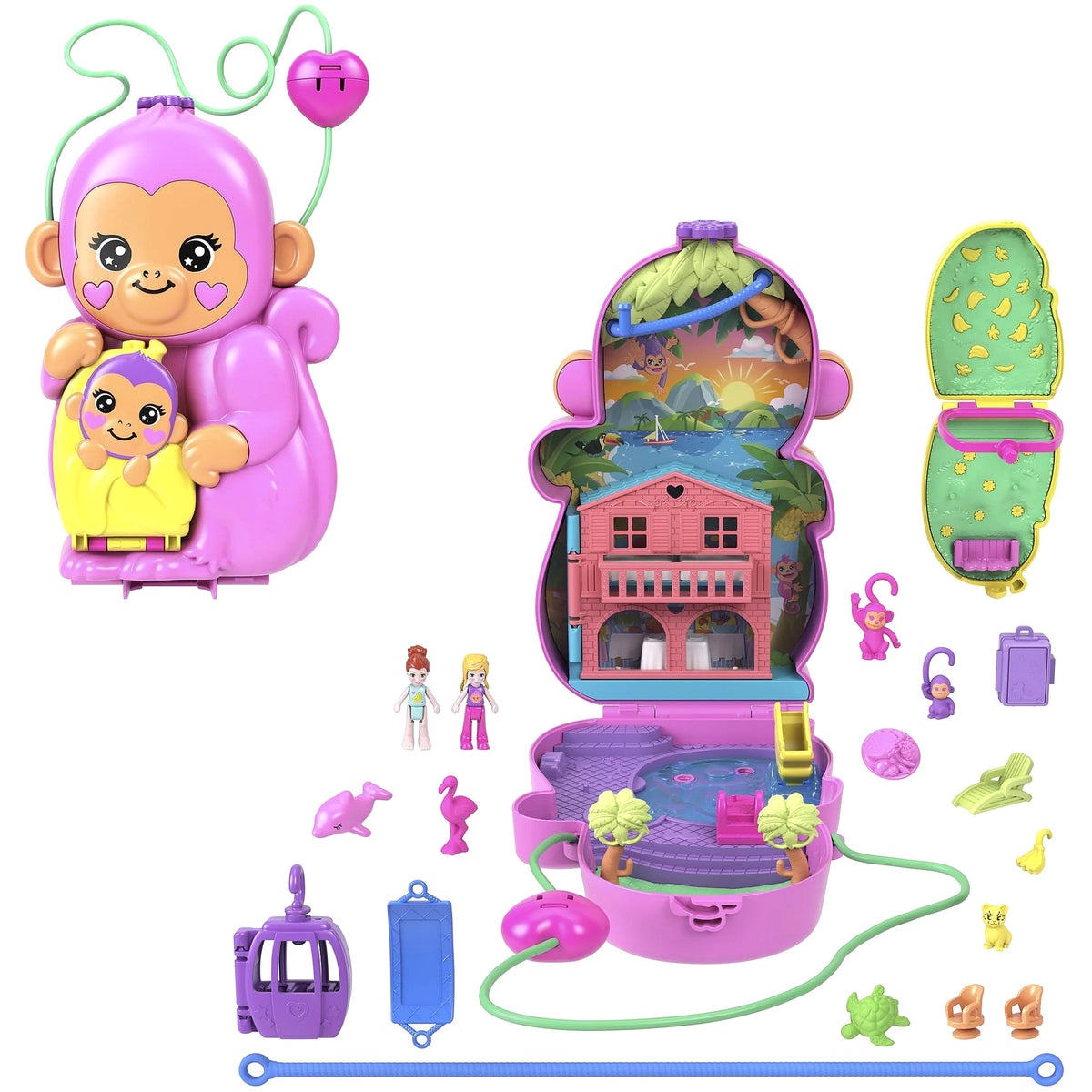 Polly Pocket - Adventures in RIO Momma Monkey & Baby Compact Set - Mattel