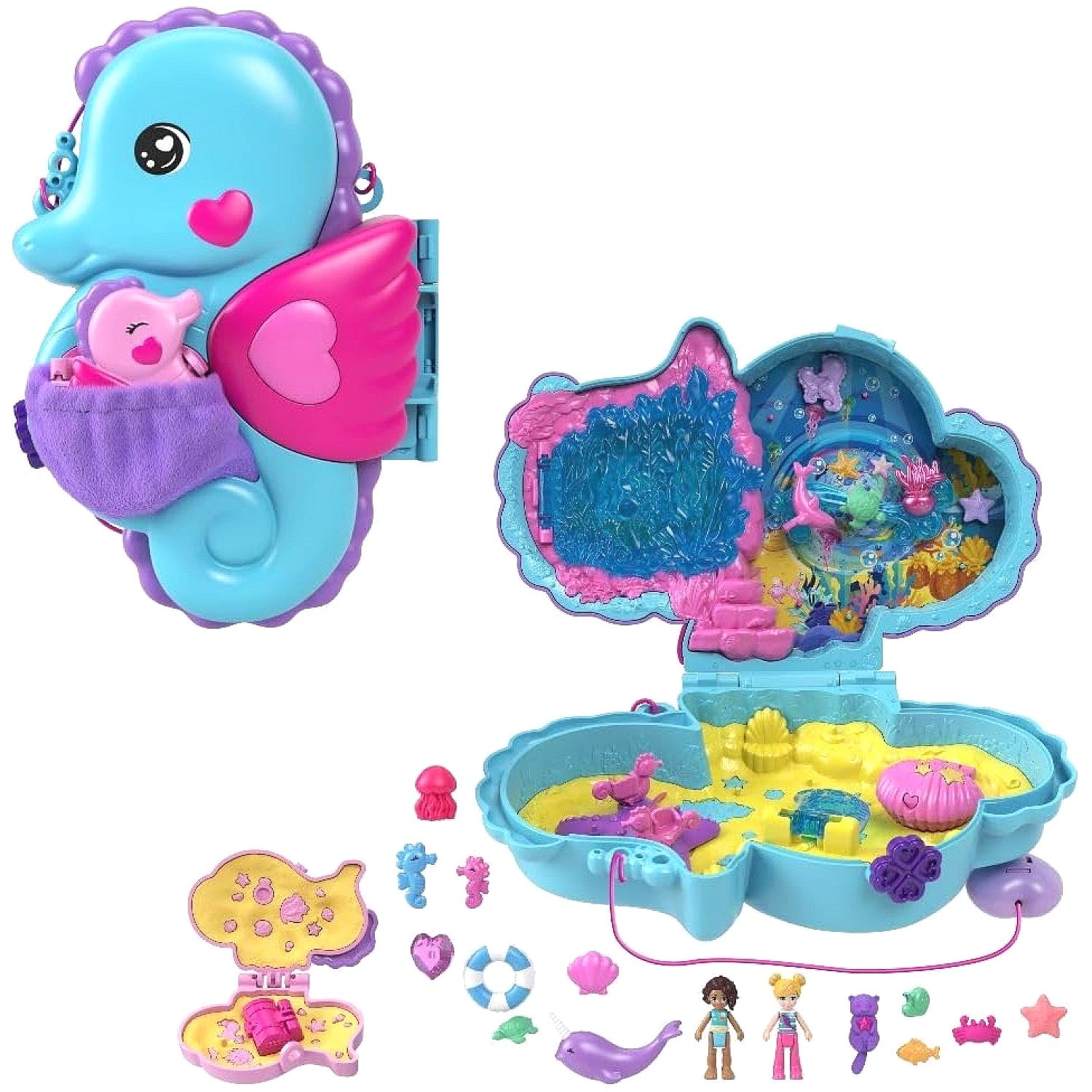 Polly Pocket - Daddy & Me Seahorse Purse Compact Set - Mattel