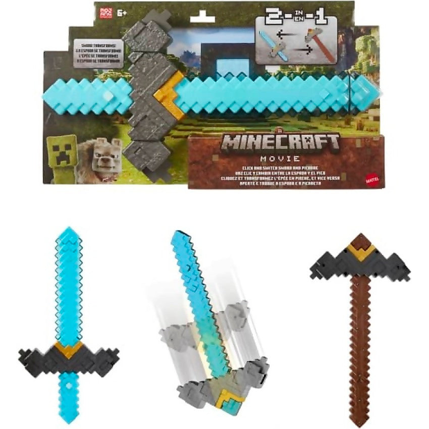 Minecraft - Movie - Click And Switch Sword And Pickaxe Role-play 2-in-1