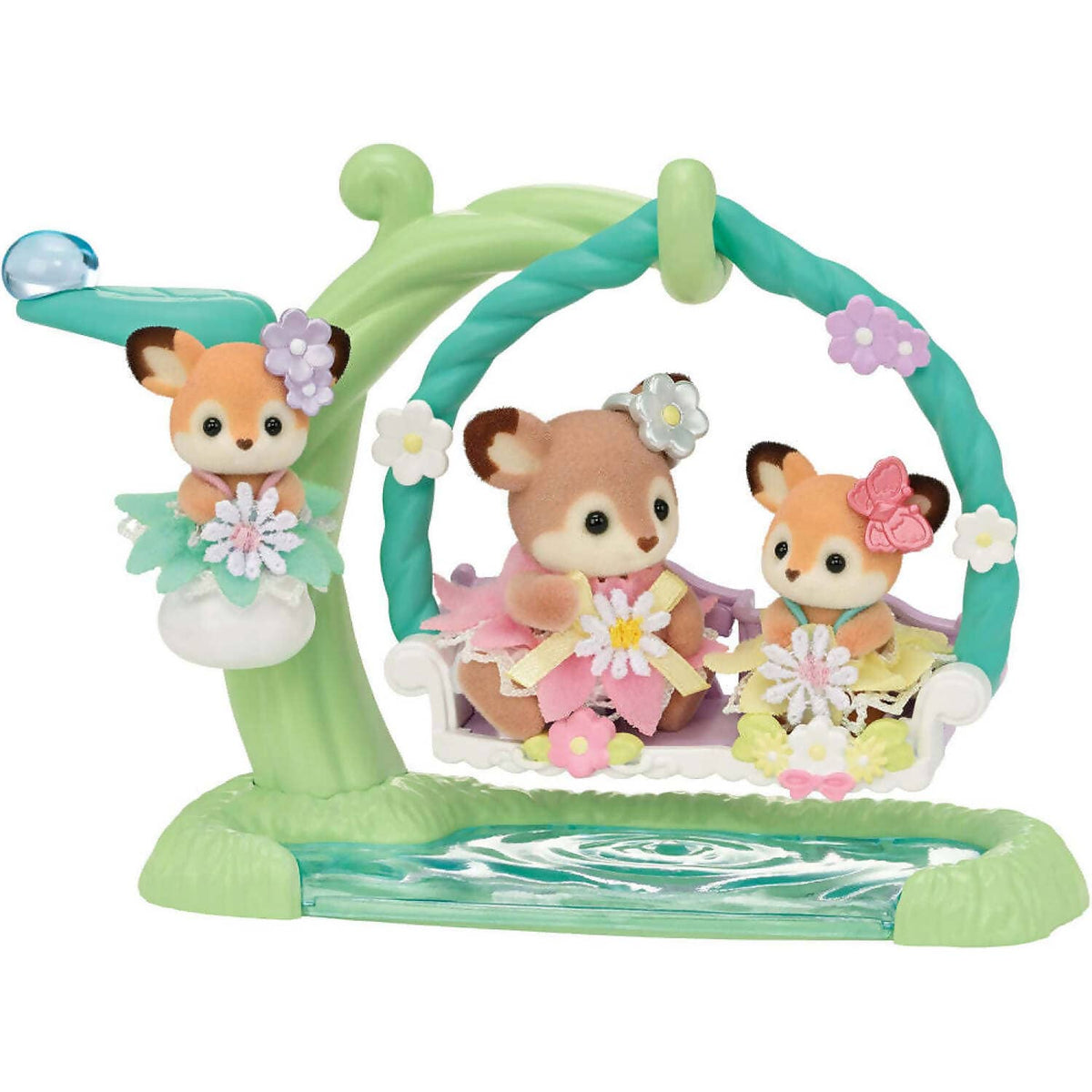 Sylvanian Families - Deer Babies Floral Swing Playset Animal Doll Playset