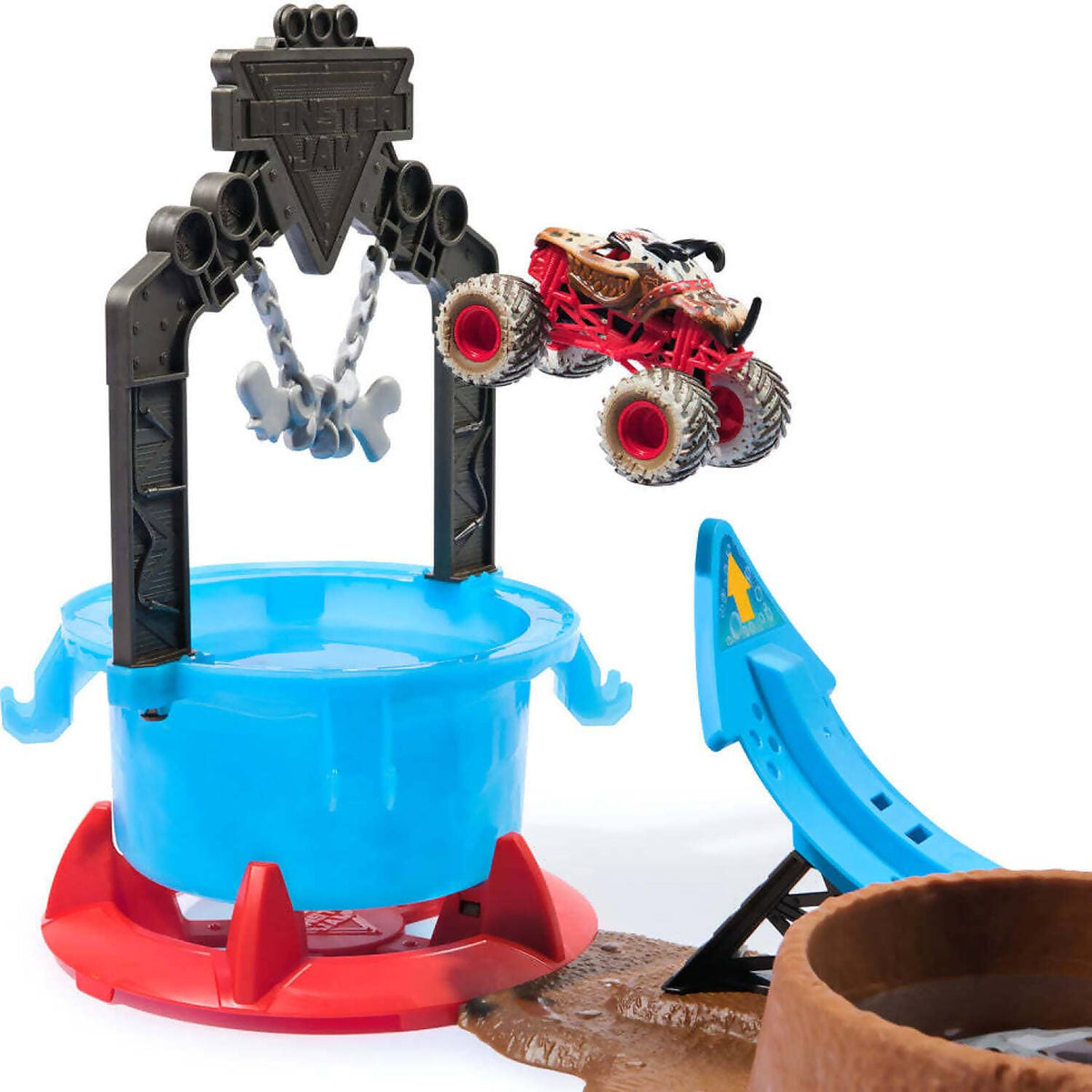 Monster Jam - 1:64 Mud Blasters Dunk Tank Playset - Monster Mutt Dalmatian- Spin Master