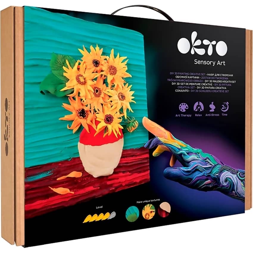 OKTO - Sensory Art - DIY 3D Painting Creative Set Sunflowers 30cm x 40cm