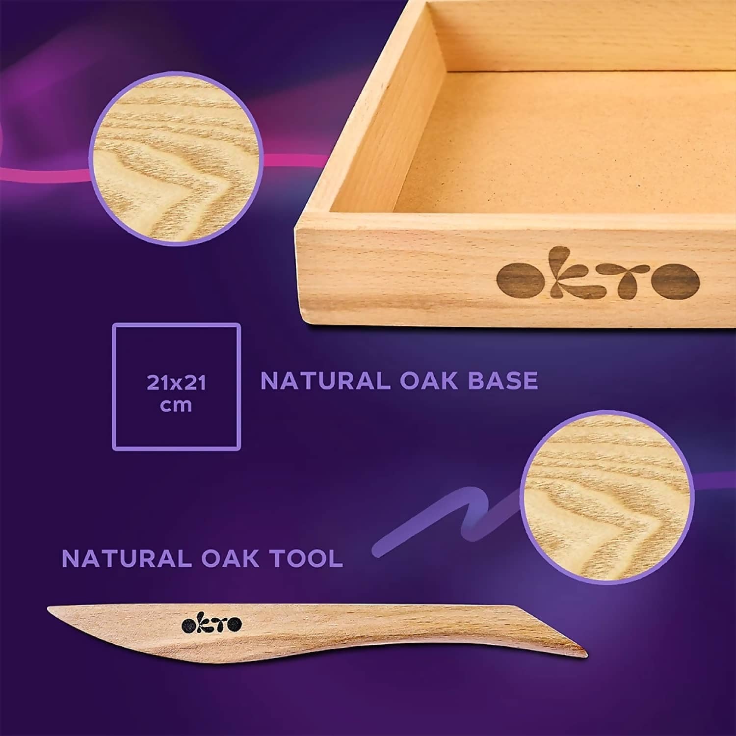 OKTO - Sensory Art - Wood & Craft DIY 3D Flowers Inspiration 21cm x 21cm