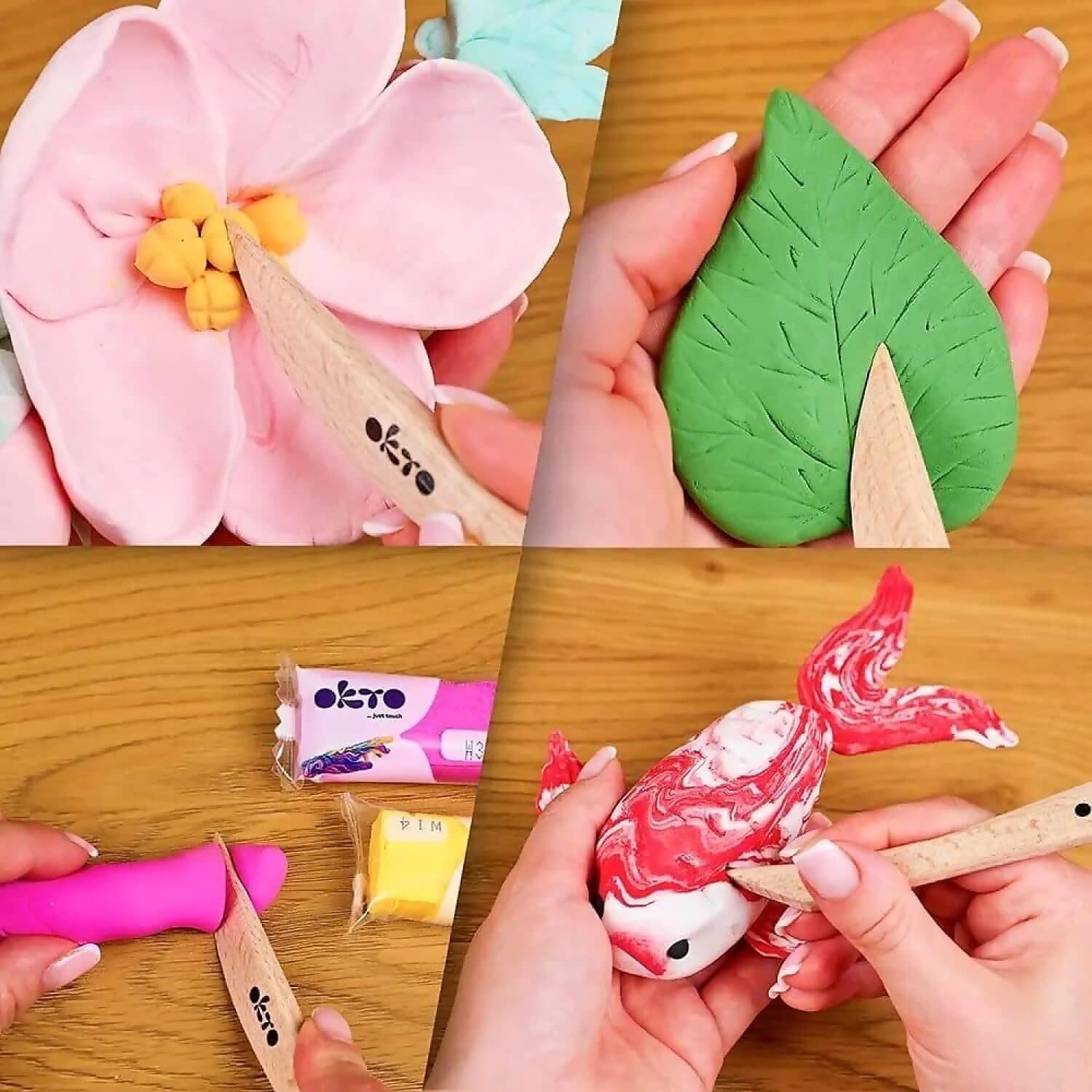 OKTO - Sensory Art - 15cm Wooden Modeling Tool
