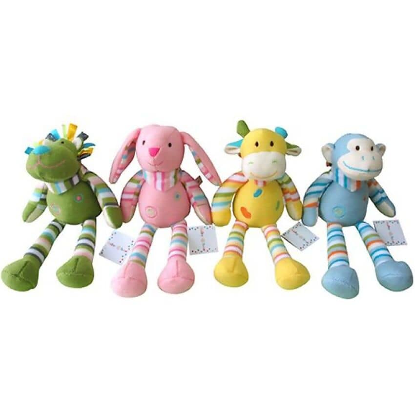 Cotton Candy - Baby Boo Knit Zoo Animal Rattle 30cm Assorted Plush (1 Unit Only Will Be Selected At Random)
