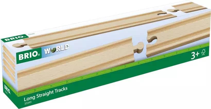 BRIO World - Wooden Train Tracks Long Straight Tracks 4pce