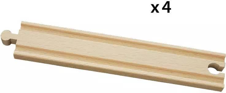 BRIO World - Wooden Train Tracks Long Straight Tracks 4pce