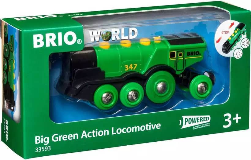 BRIO World - Big Green Action Locomotive Train