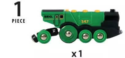 BRIO World - Big Green Action Locomotive Train