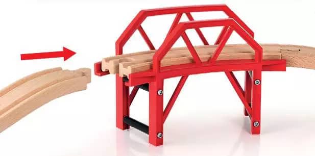 BRIO World - Wooden Curved Bridge 4pce