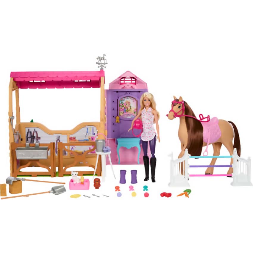 Barbie - Mysteries - The Great Horse Chase Stable Playset - Mattel