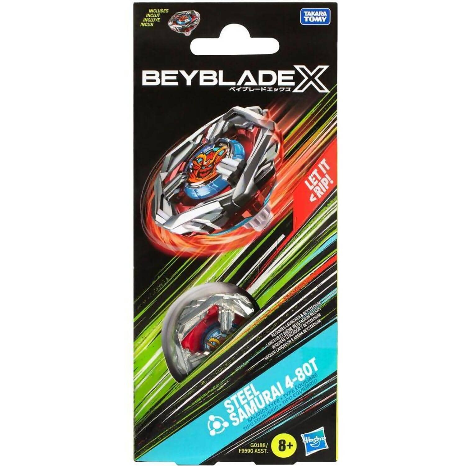 BEYBLADE X - Steel Samurai 4-80T Booster Pack Set With Balance Type Top