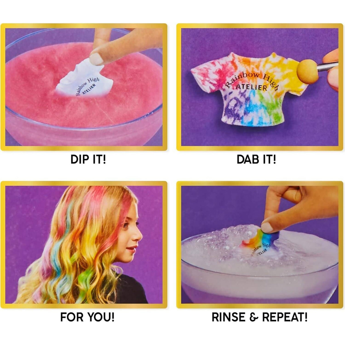 Rainbow High - Watercolour & Create DIY Fashion Doll - Purple Eyes