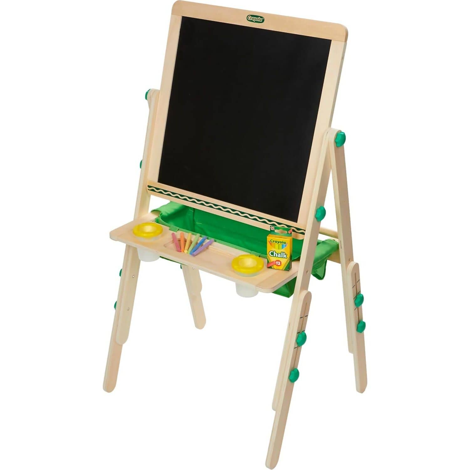 Crayola - Deluxe Wooden Kid s Art Easel Dual Sided Dry Erase & Chalkboard