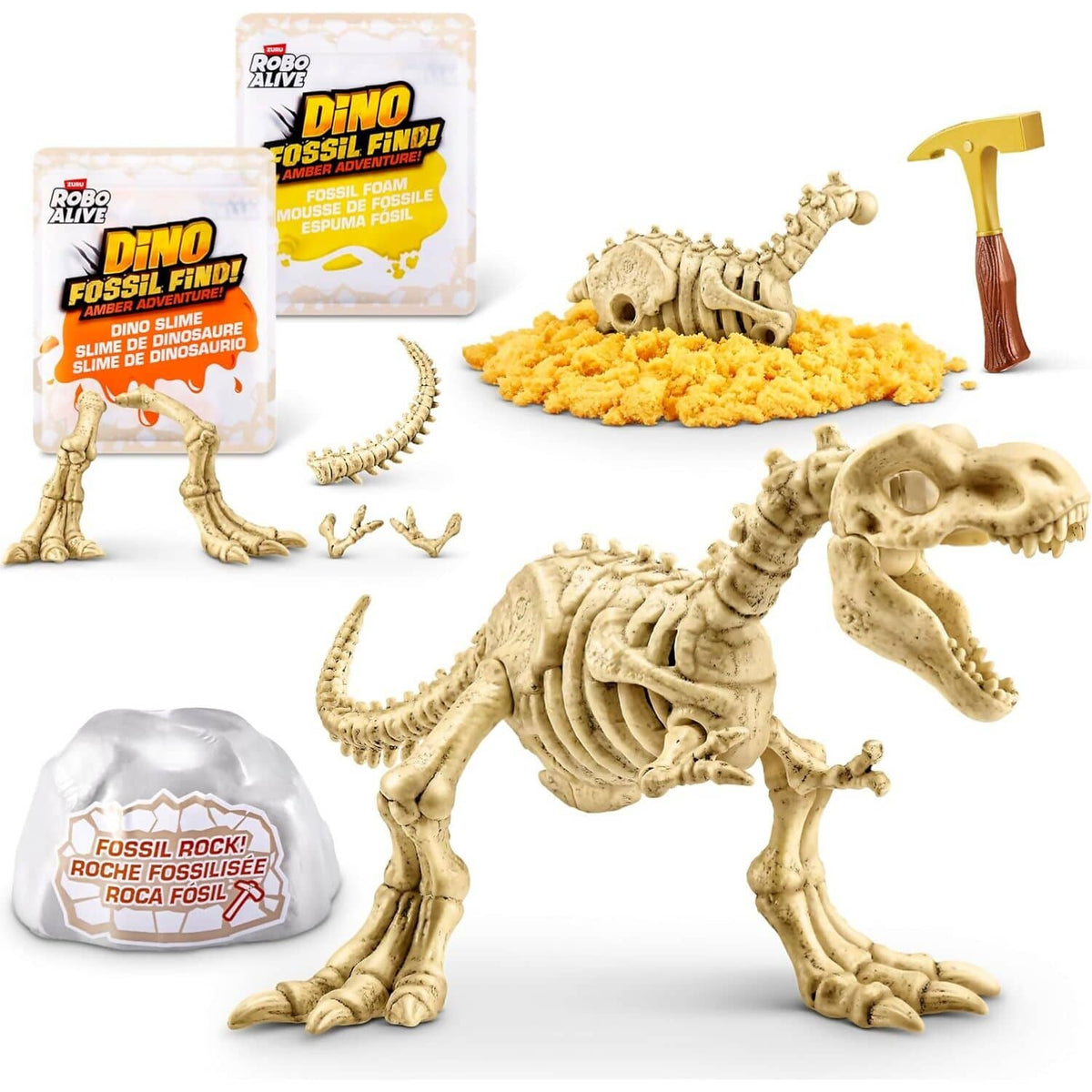 ZURU - Robo Alive Light-Up Dino Fossil Find! Amber Adventure!