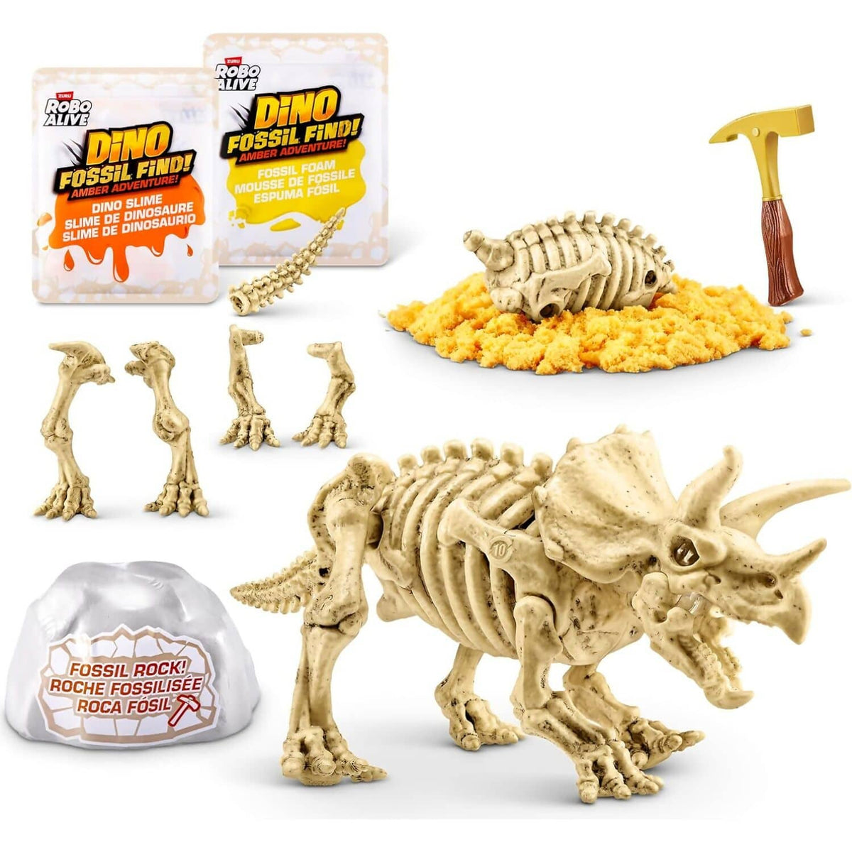 ZURU - Robo Alive Light-Up Dino Fossil Find! Amber Adventure!