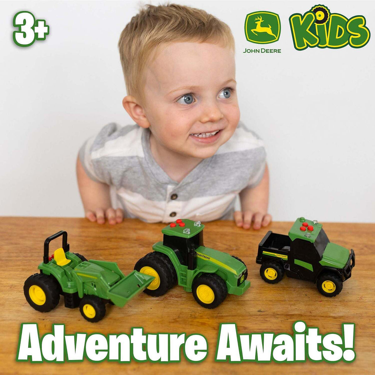 John Deere - Kids - Mini Farm Vehicles 3 Pack  with Lights & Sounds!