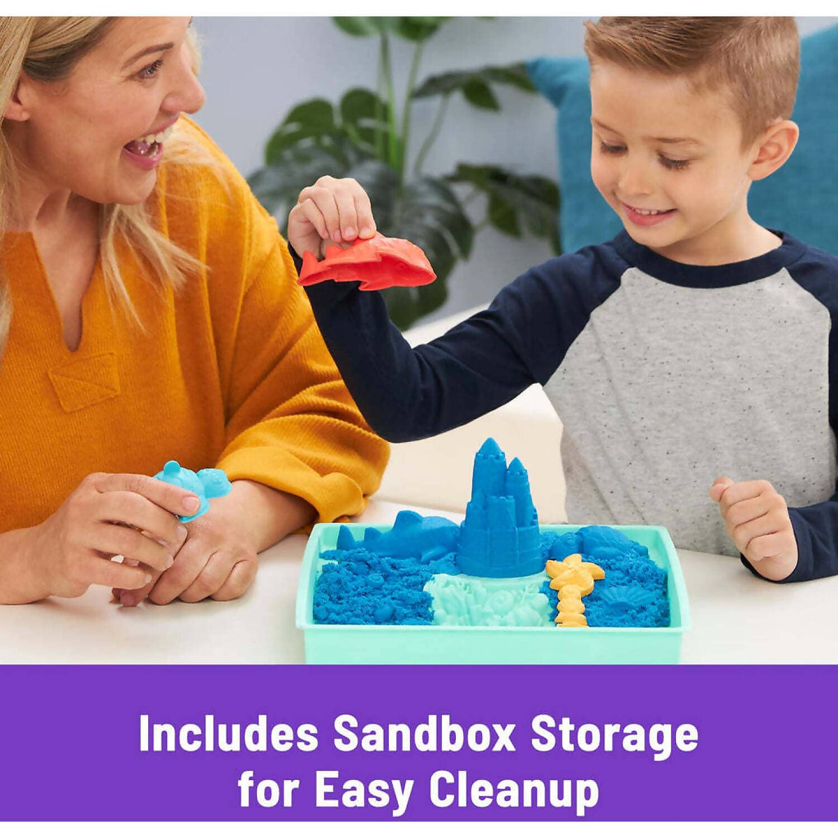 Kinetic Sand - Sandbox Set Moldable Sand 454gm Blue - Spin Master