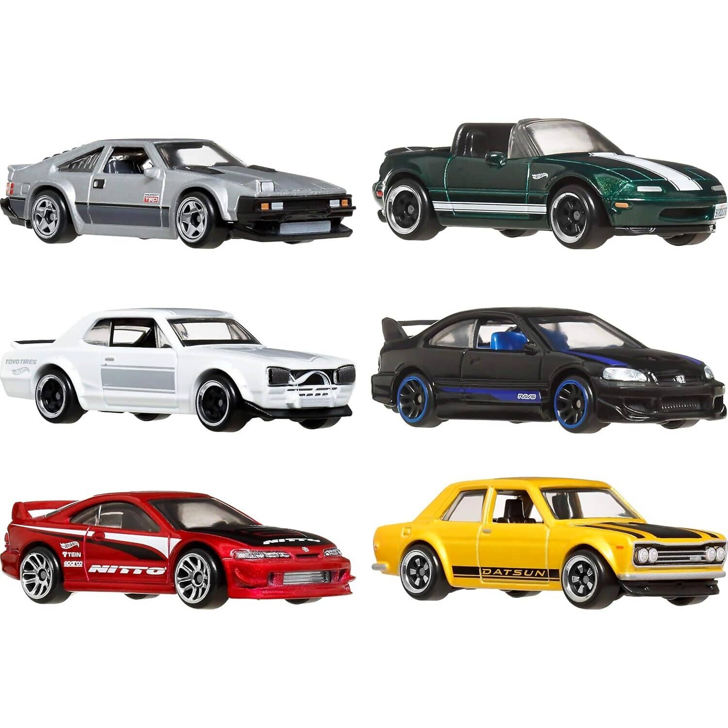 Hot Wheels - Silver Series Set of 6 Japanese Vehicles Multipack - Mattel