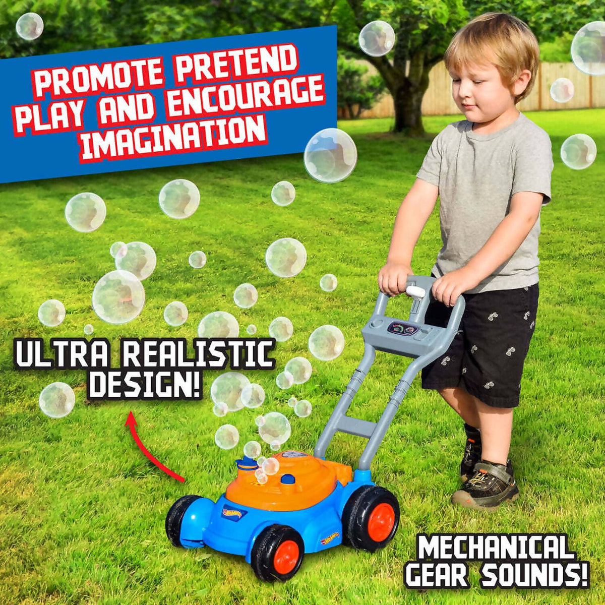 Hot Wheels - Bubble N Go Mower With Bubble Mix