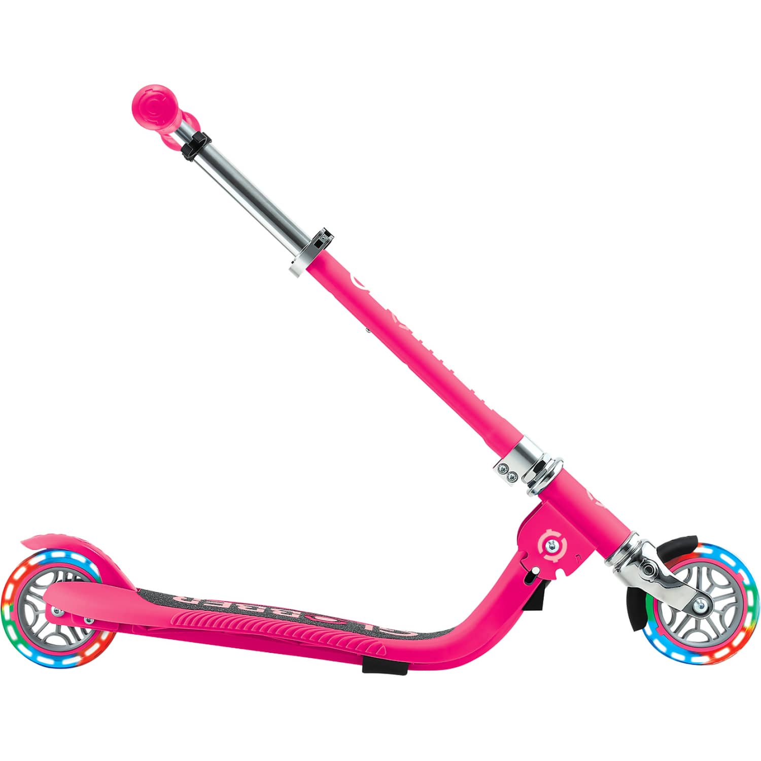 Globber - Flow Foldable Junior Scooter with Lights - Pastel Pink / Fuchsia