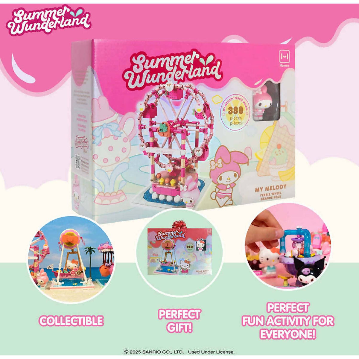 Hello Kitty - and Friends - YuMe Blocks Summer Wunderland - My Melody Ferris Wheel 388 Pieces