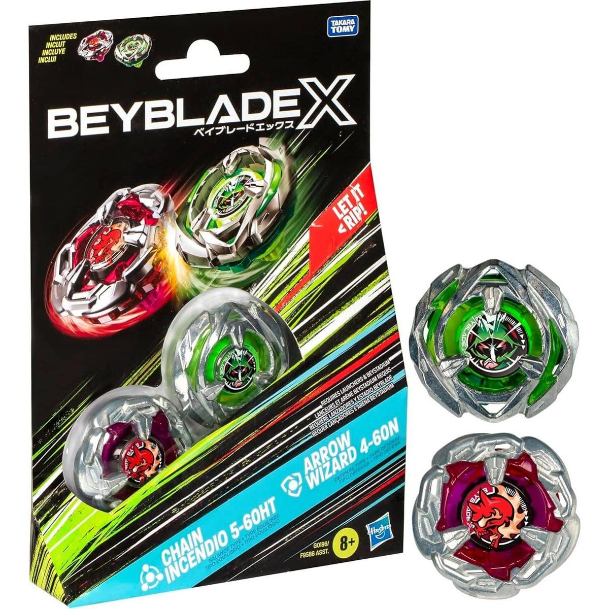 BEYBLADE X - Chain Incendio 5-60HT and Arrow Wizard 4-60N