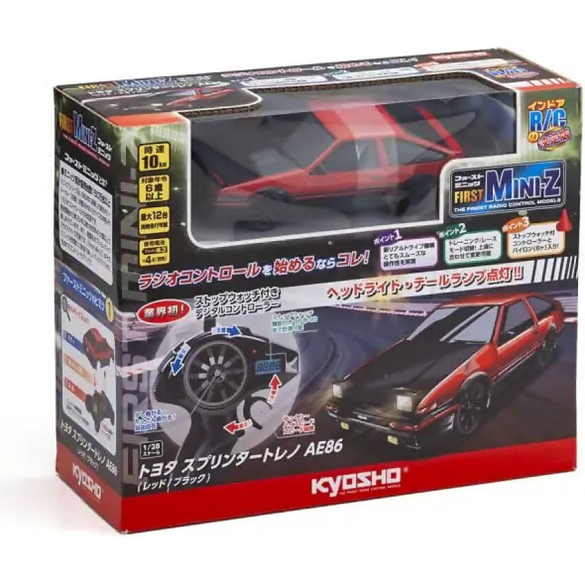 KYOSHO - FIRST MINI-Z TOYOTA SPRINTER TRUENO AE86 RED & BLACK - REMOTE CONTROL CAR