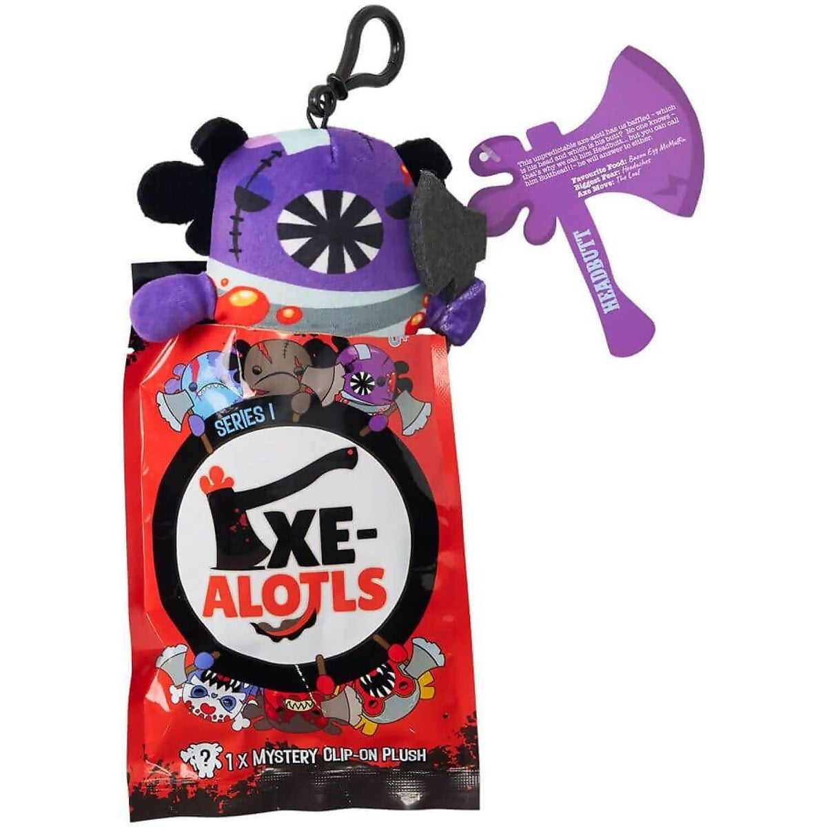 Kreepy Collectibles - Series 1 Edition Axe-Alotls Mystery Blind Bag Surprise Plush - 10cm Plush Clip-On - Jasnor