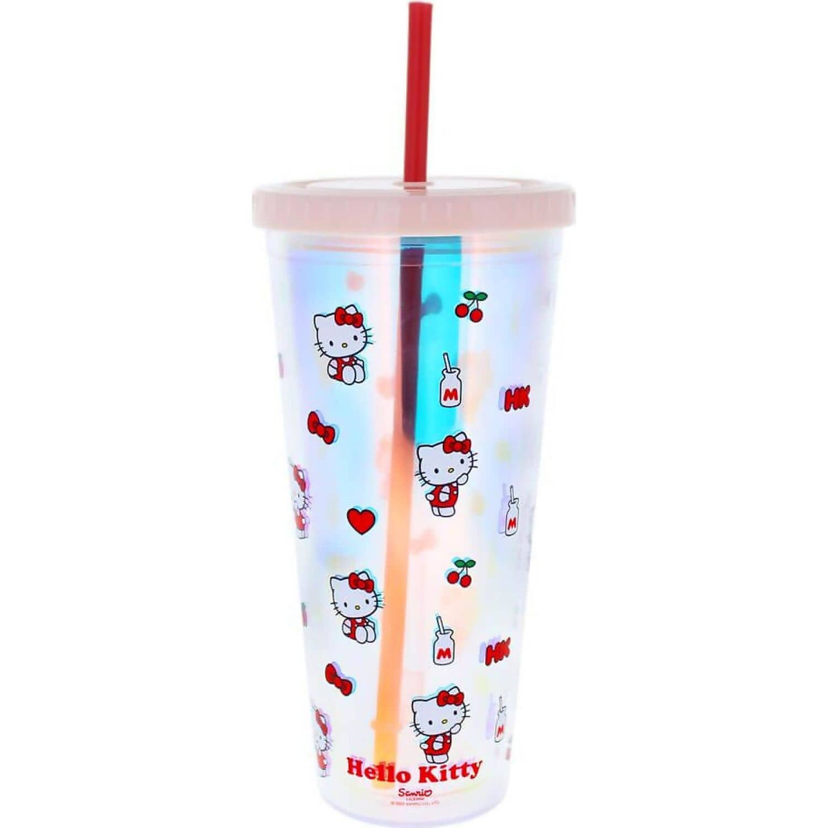 Hello Kitty - And Friends - Pretty In Pink 20cm Beaker & Straw - Jasnor
