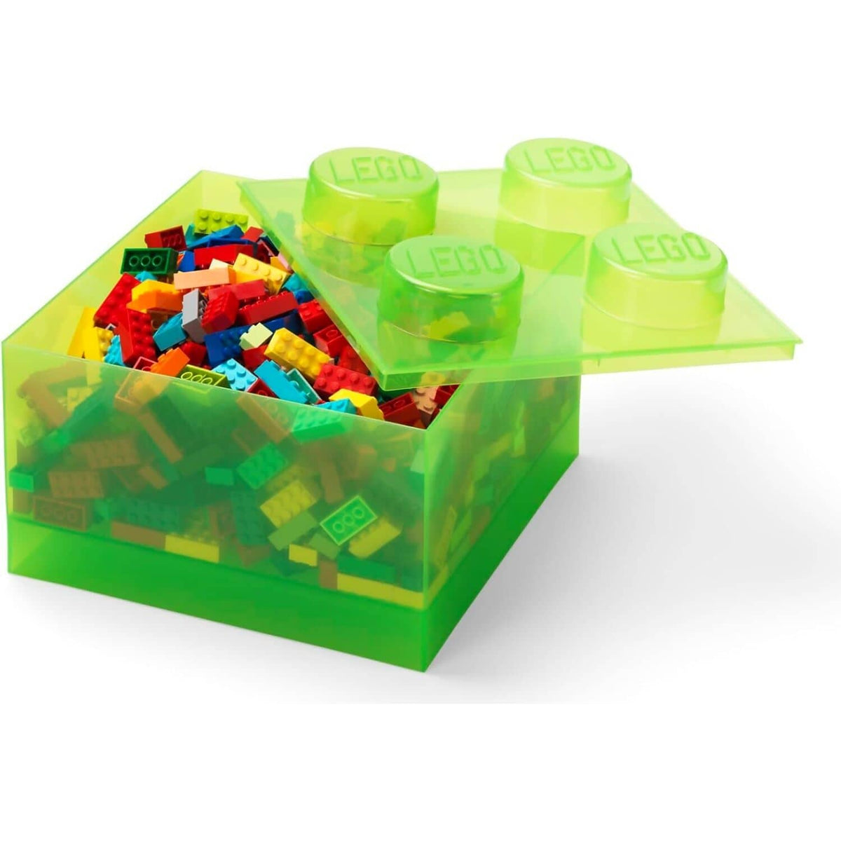 LEGO® Storage Brick 4 Studs Top Lid Translucent Green - Room Copenhagen