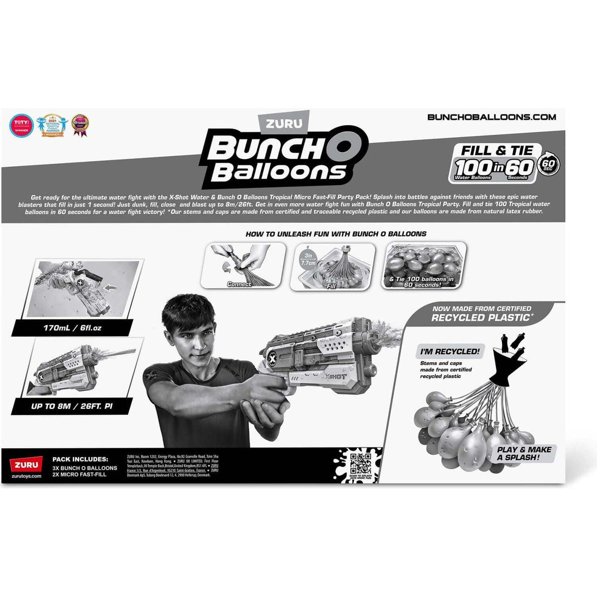 ZURU - X-Shot Bunch O Balloons Micro Fast Fill Party 2-Pack with 100 Balloons