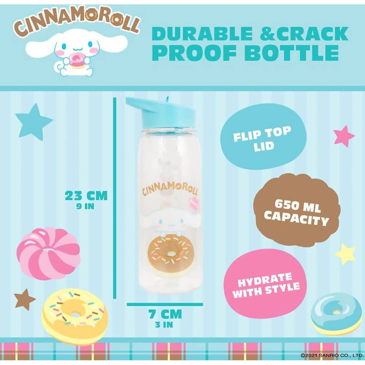 Hello Kitty - and Friends - Cinnamoroll Flip Top Bottle 700ml - Jasnor