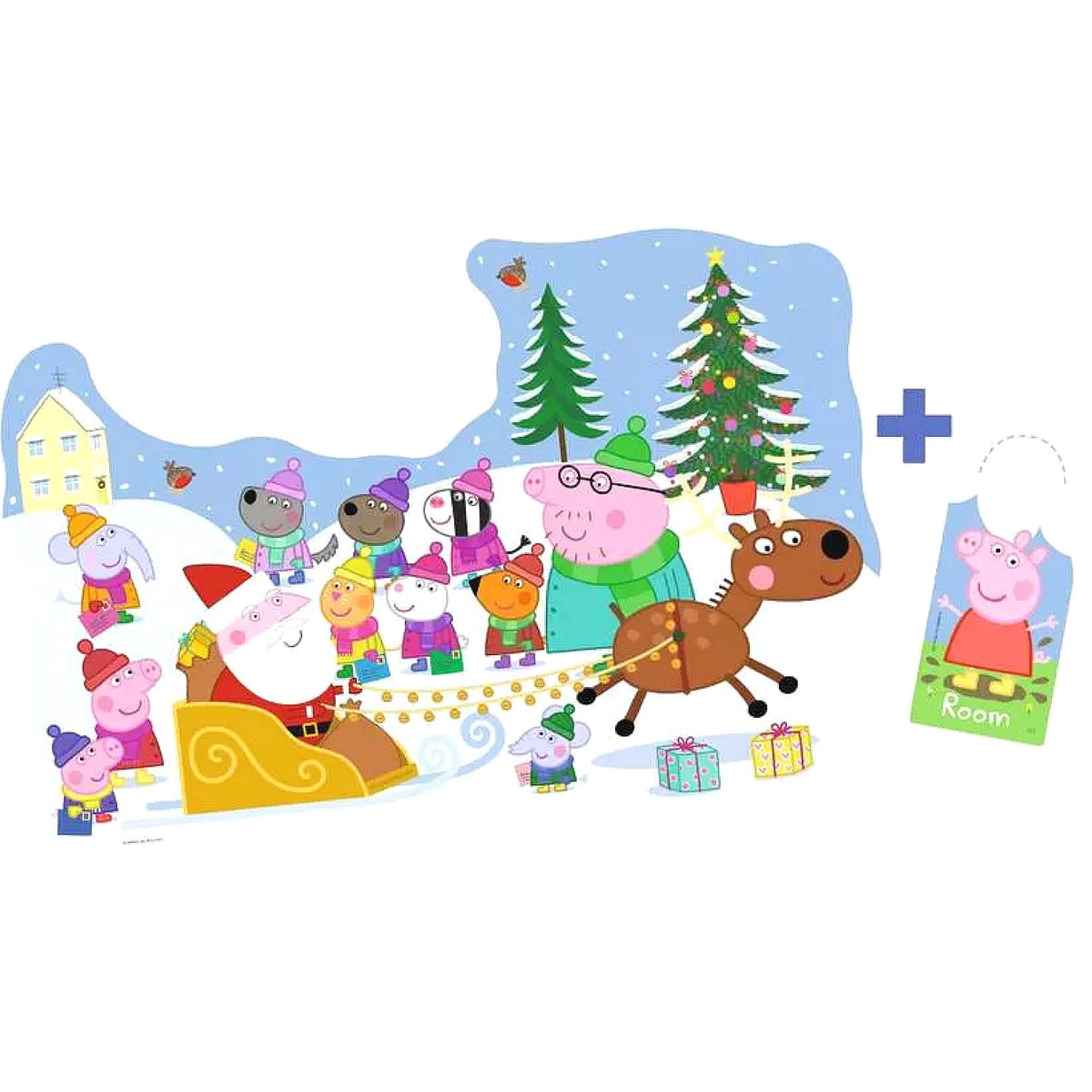 Ravensburger - Peppa Pig Christmas Shaped Giant Floor Puzzle 32 Pieces