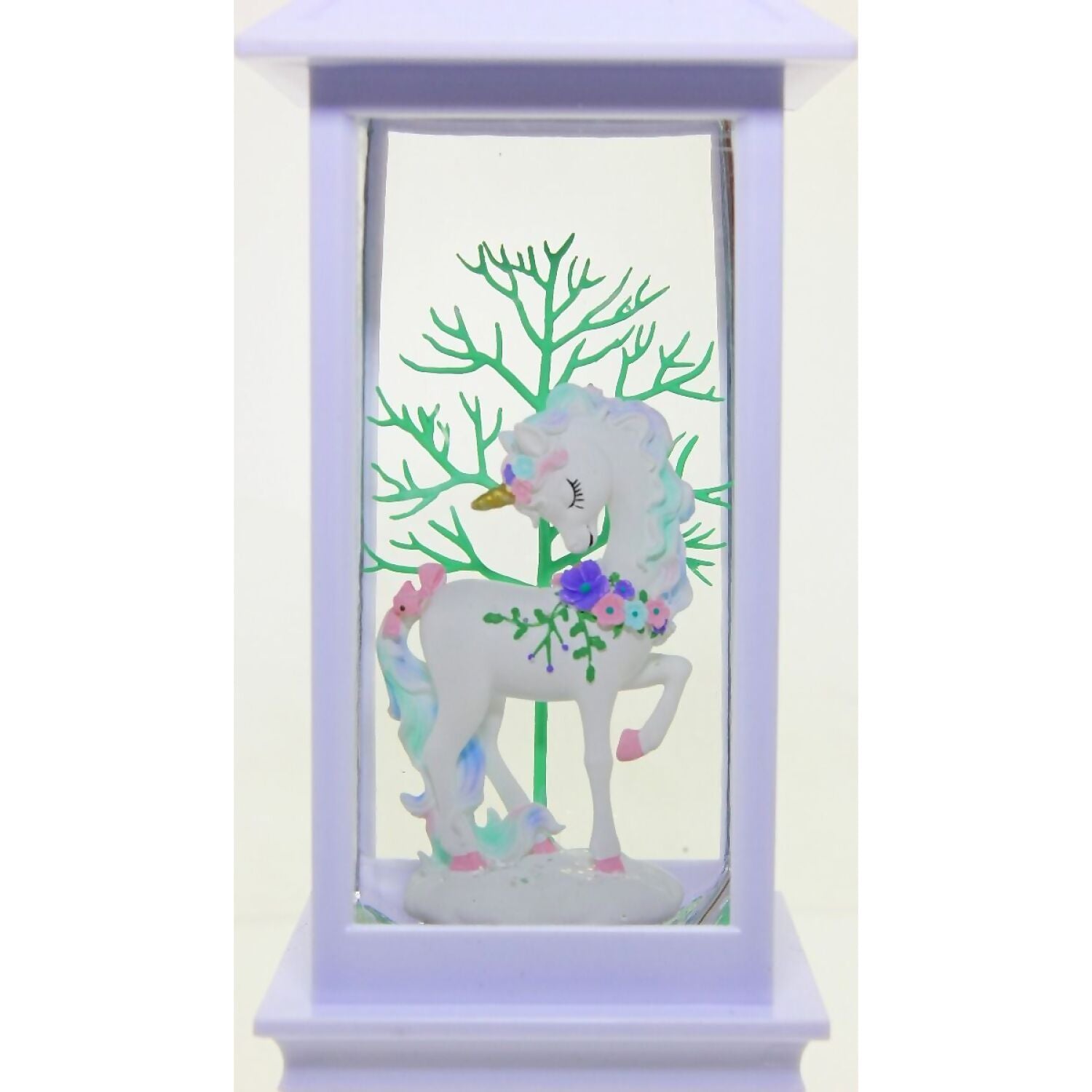 Cotton Candy - White Lantern Unicorn Teal Tree