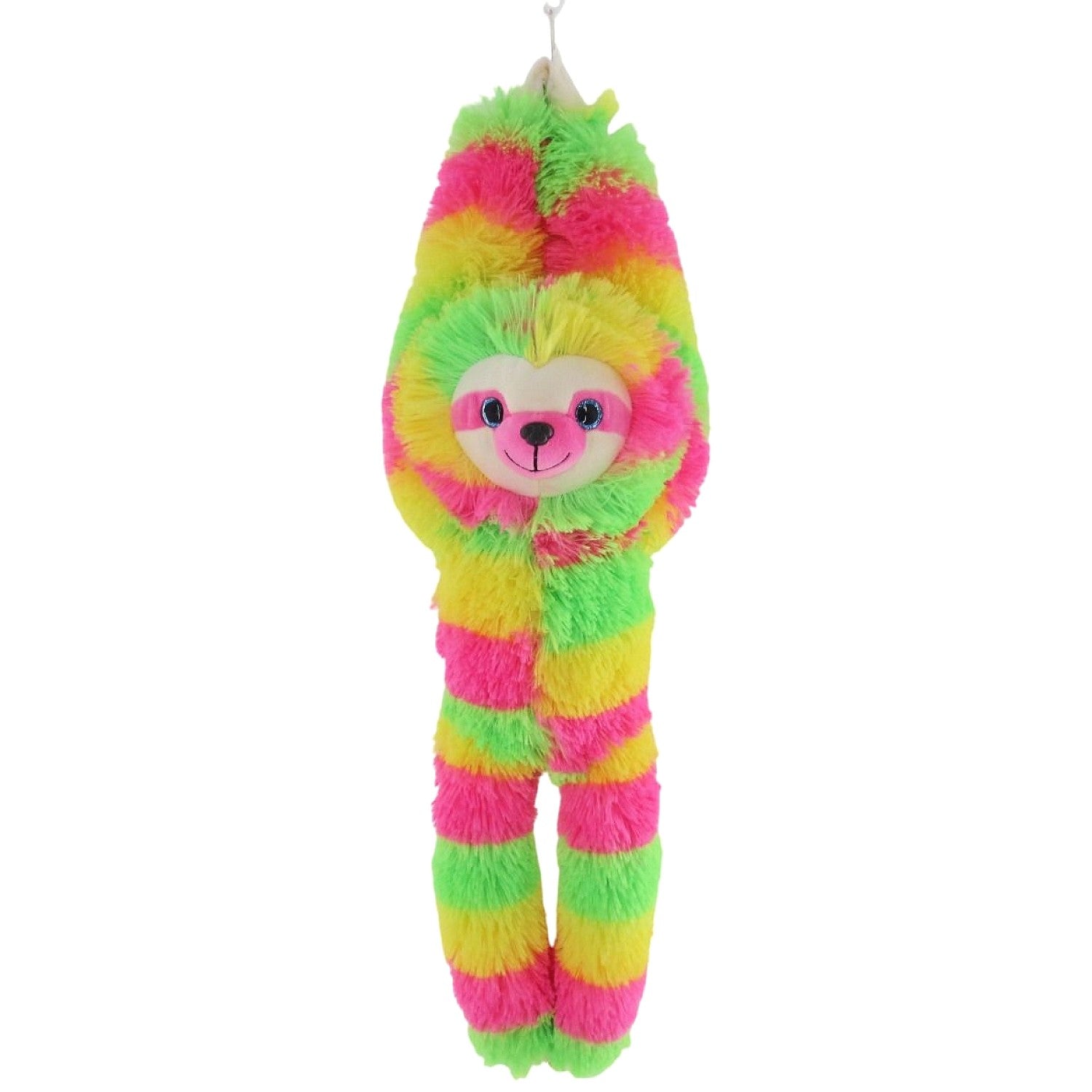 Cotton Candy - Plush Camila Hanging Sloth - Green Pink Yellow