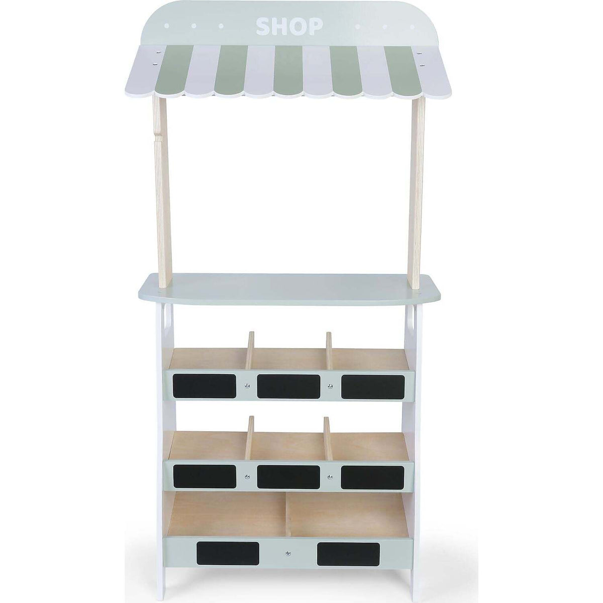 Edufun - Wooden Farmers Market Stand Farmers Shop with Play Fruit