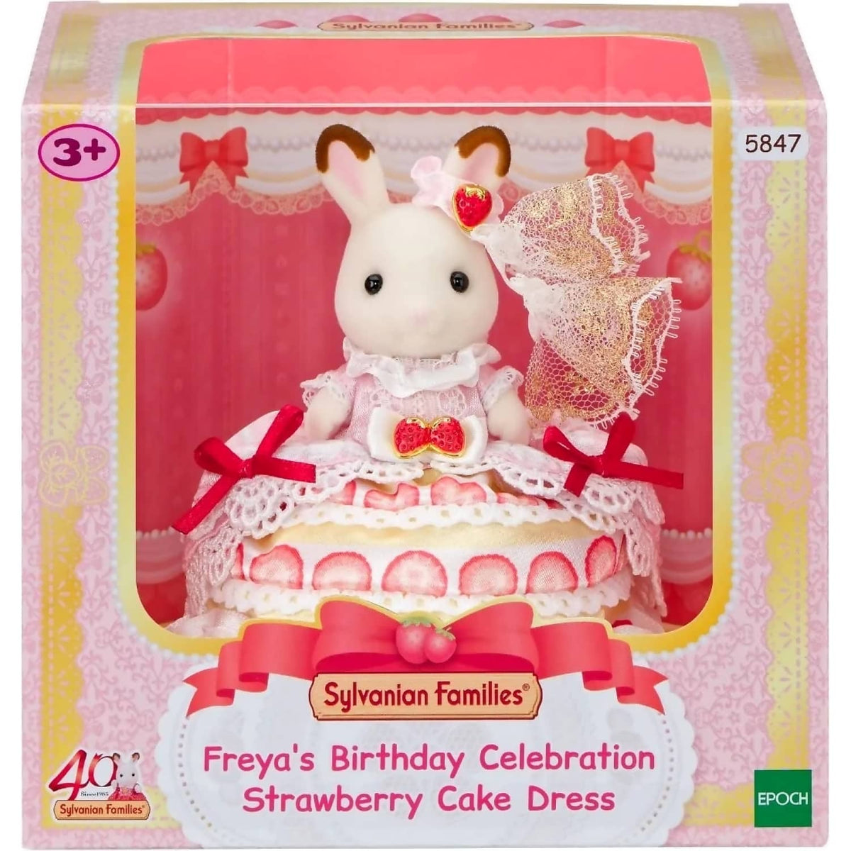 Sylvanian Families - Freya's Birthday Celebration Strawberry Cake Dress Playset