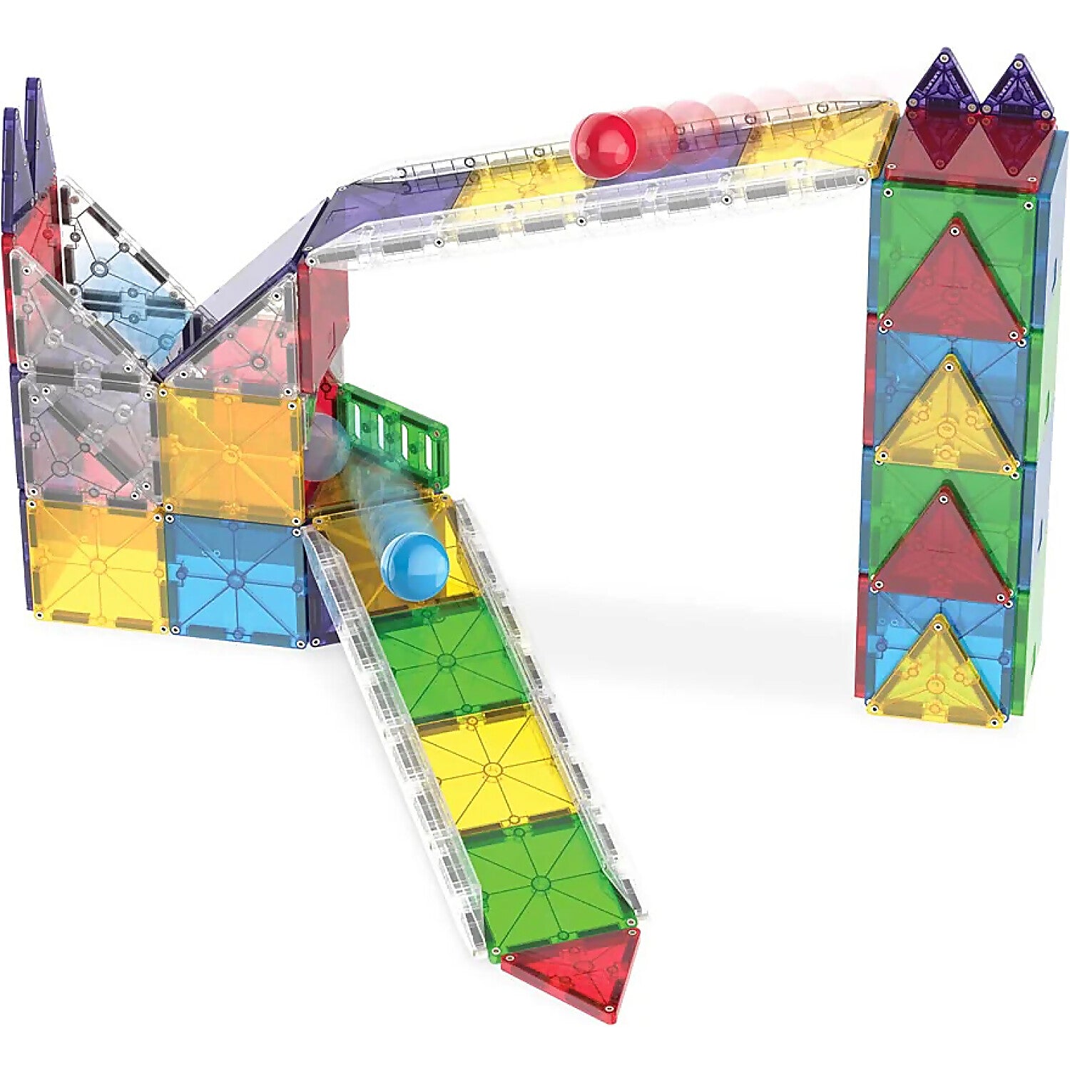 Magna-Tiles - Rail Racers Deluxe 90pce Magnetic Construction Set - Johnco