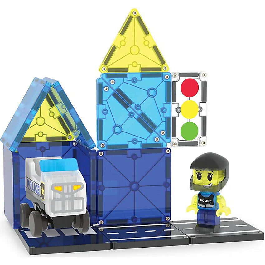 Magna-Tiles - Police Patrol 20pce Magnetic Construction Set - Johnco
