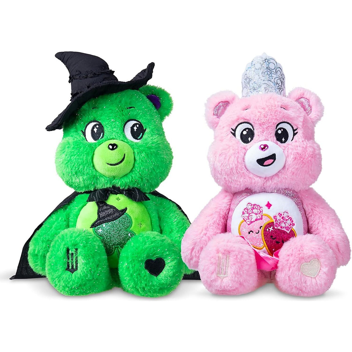 Care Bears - X Wicked 2-Pack - Love-a-lot Bear as Glinda & Good Luck Bear as Elphaba 30cm 2 Plush