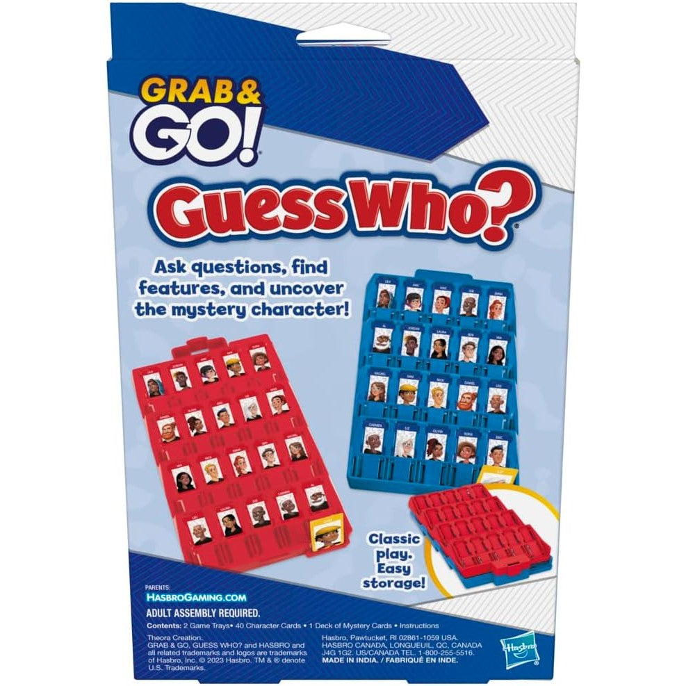 Hasbro -  Gaming - Guess Who? Grab & Go! Portable Travel Board Game
