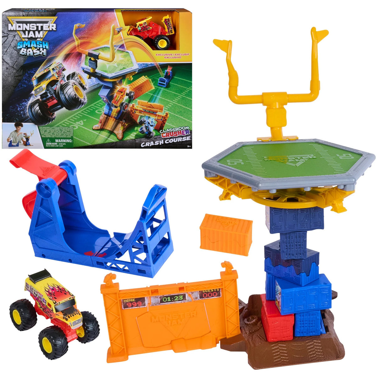 Monster Jam - Smash & Bash Classroom Crushers & Crash Course Playset