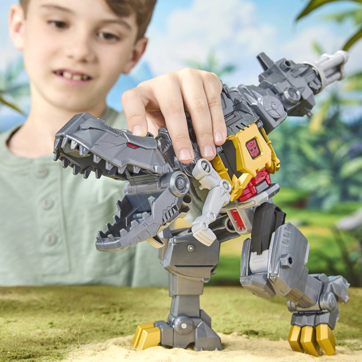 Transformers - Cyberworld Grimlock Chomp and Battle Action Figure - Hasbro