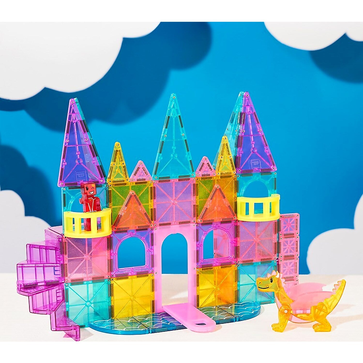 Magna-Tiles - Castle DLX+ MicroMags - 48pce Magnetic Construction Set - Johnco
