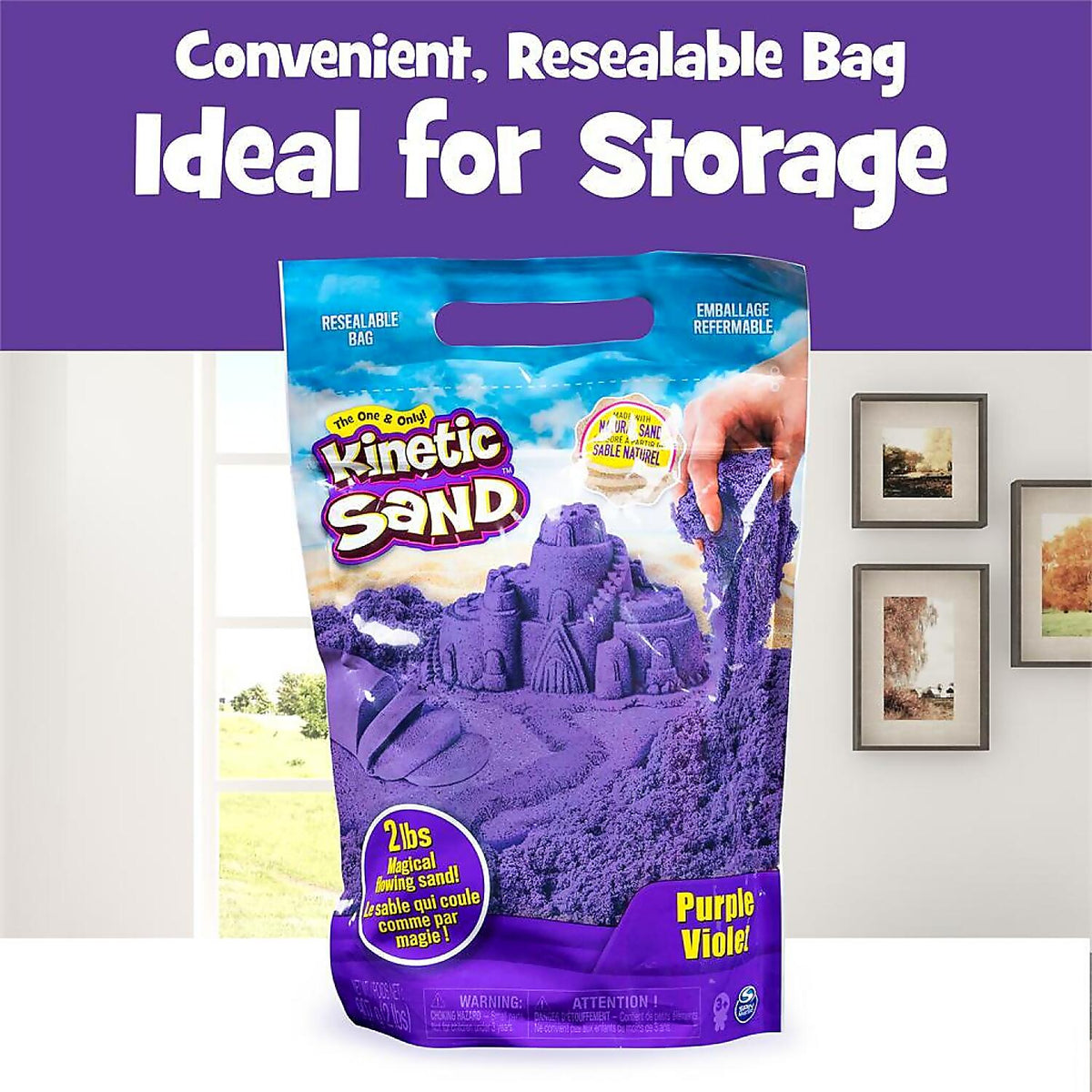 Kinetic Sand - Purple Sensory Play Sand - Spin Master